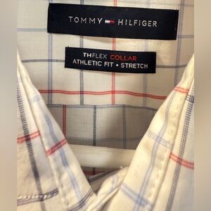 Tommy Hilfiger Men's white, blue and red Checkered Shirt